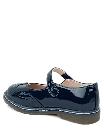 Girls Perforated Faux Patent Leather Ballet Flats - Classroom Cutie