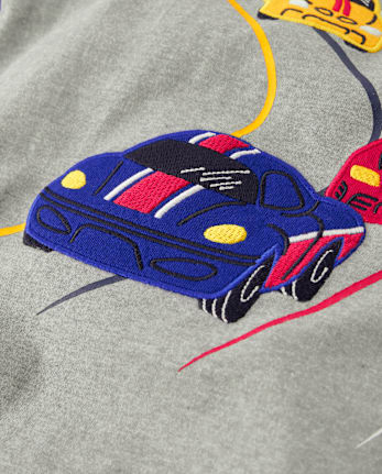Boys Embroidered Racecar Raglan Top - Classroom Cutie