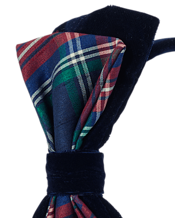 Girls Plaid 3-Piece Hair Set - Royal Christmas