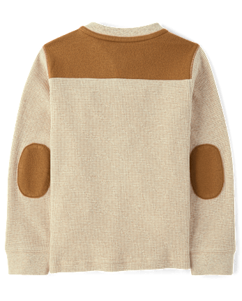 Boys Colorblock Thermal Henley Top - Little Essentials