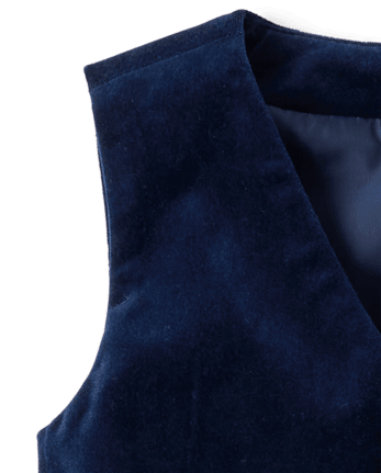 Boys Velvet Suit Vest - Royal Christmas
