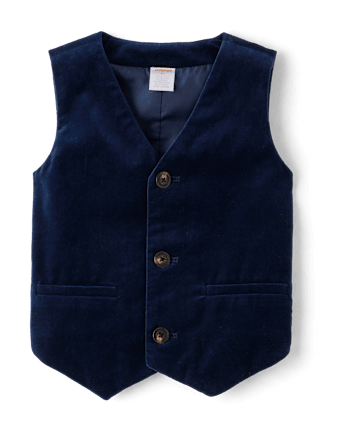 Boys Velvet Suit Vest - Royal Christmas