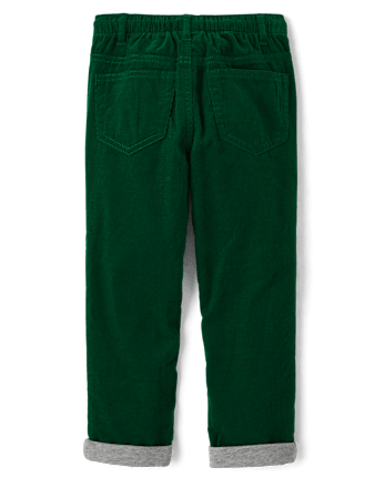 Boys Corduroy Pull On Roll Cuff Pants - All Dressed Up