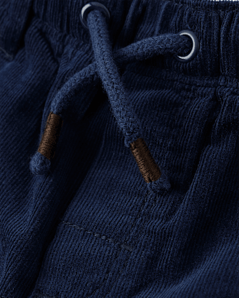 Boys Corduroy Pull On Roll Cuff Pants - Little Essentials