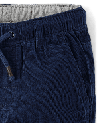 Boys Corduroy Pull On Roll Cuff Pants - Little Essentials