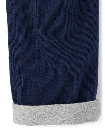 Boys Corduroy Pull On Roll Cuff Pants - Little Essentials