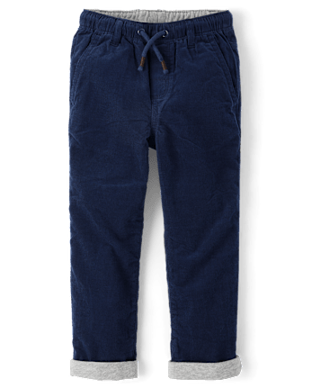 Boys Corduroy Pull On Roll Cuff Pants - Little Essentials