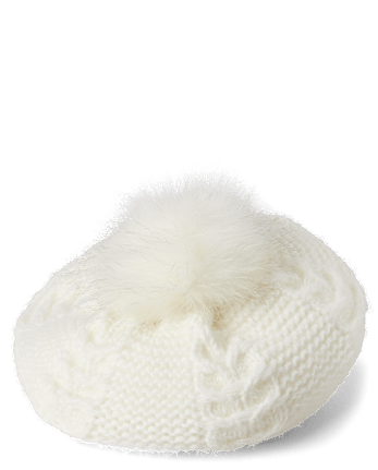 Girls Cable Knit Beret - Little Snowflake