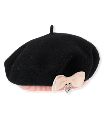 Girls Bow Beret - Lil' Leopard