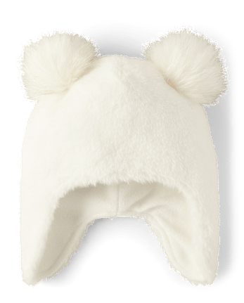 Girls Pom Pom Trapper Hat - Dino Friends
