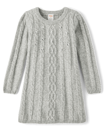 Robe pull en maille torsadée avec perles pour fille - Tiny Dancer