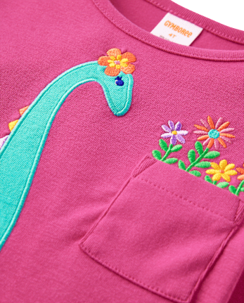 Girls Dino Pocket Top - Dino Friends