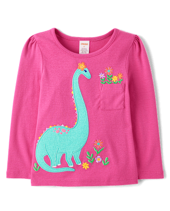 Girls Dino Pocket Top - Dino Friends