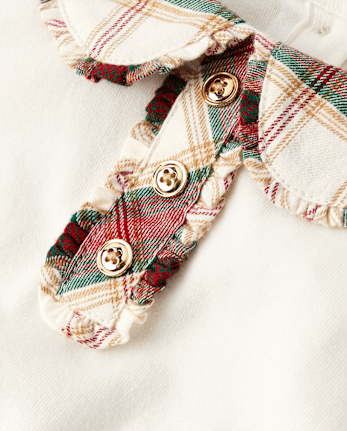 Girls Plaid Collar Top - Holiday Express