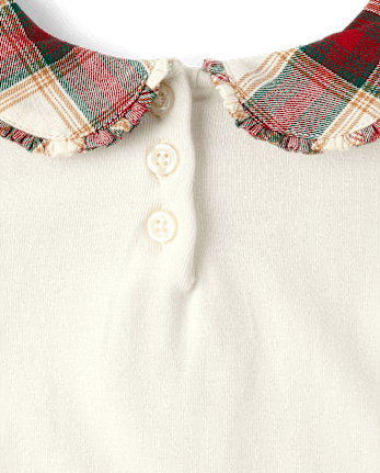 Girls Plaid Collar Top - Holiday Express