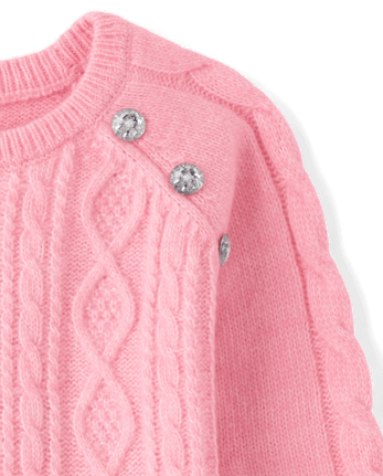 Girls Cable Knit Peplum Sweater - Little Snowflake