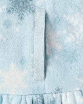 Girls Snowflake Microfleece Half Zip Pullover - Little Essentials