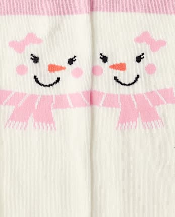 Girls Snowman Fairisle Tights 2-Pack - Little Snowflake