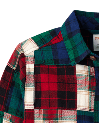 Chemise boutonnée en flanelle Madras à carreaux pour garçon - Holiday Express