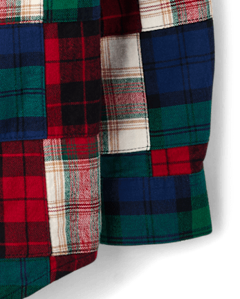 Chemise boutonnée en flanelle Madras à carreaux pour garçon - Holiday Express
