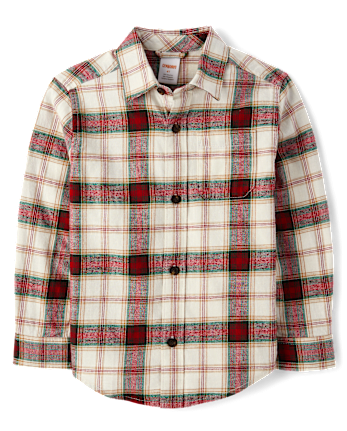 Chemise boutonnée en flanelle à carreaux pour garçon - Holiday Express