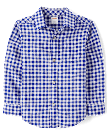 Boys Plaid Button Up Shirt - Coastal Cutie