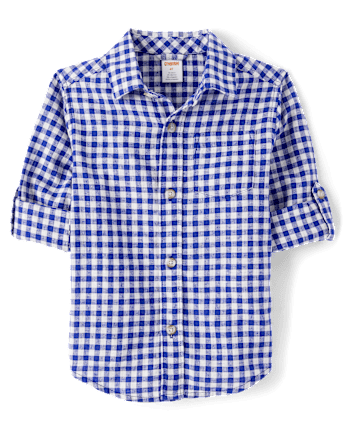 Boys Plaid Button Up Shirt - Coastal Cutie
