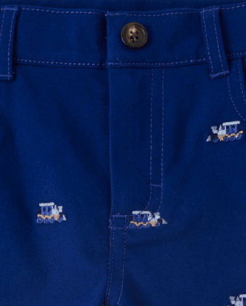 Boys Schiffli Train Pants - Little Snowflake