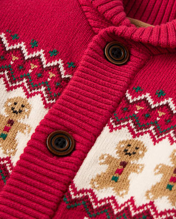 Boys Matching Family Gingerbread Fairisle Cardigan - Holiday Express