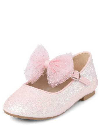 Girls Glitter Bow Ballet Flats - Tiny Dancer