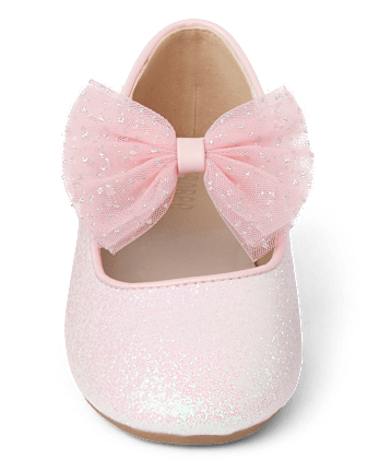 Girls Glitter Bow Ballet Flats - Tiny Dancer