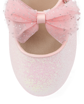 Girls Glitter Bow Ballet Flats - Tiny Dancer
