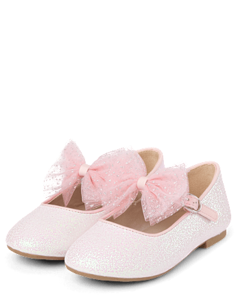 Girls Glitter Bow Ballet Flats - Tiny Dancer