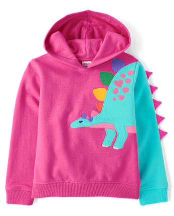 Girls Dino Fleece Hoodie - Dino Friends