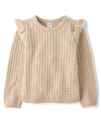 Pull à volants en tricot torsadé pour fille - Tiny Dancer