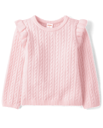 Pull à volants en tricot torsadé pour fille - Tiny Dancer