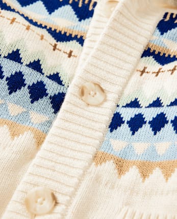 Boys Fairisle Hooded Cardigan - Little Snowflake