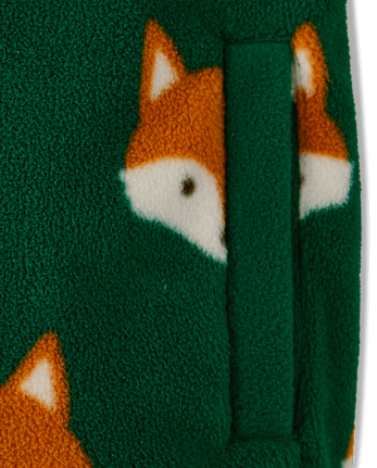 Boys Fox Microfleece Half Zip Pullover - Little Essentials