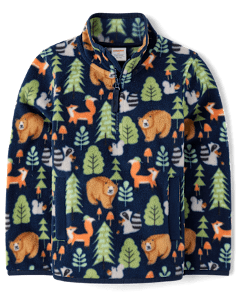 Boys Animal Microfleece Half Zip Pullover - Little Essentials
