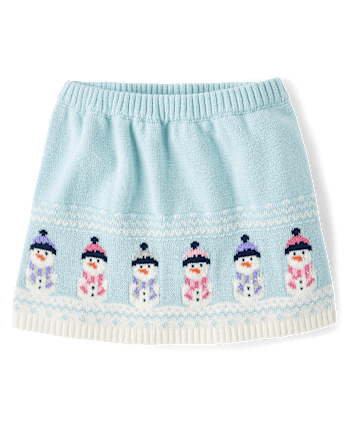 Girls Snowman Sweater Skirt - Little Snowflake