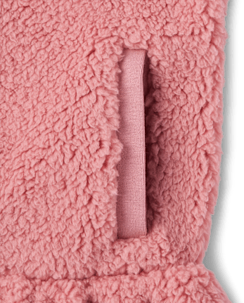 Girls Sherpa Half Zip Pullover - Little Essentials