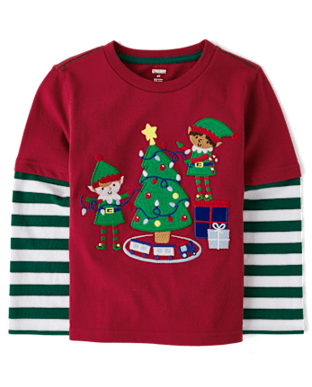 Boys Elf Layered Top - Holiday Express