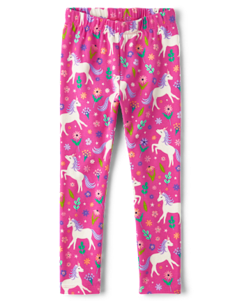 Girls Unicorn Leggings - Dino Friends