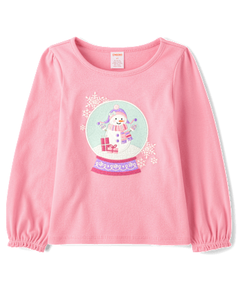 Girls Snow Globe Top - Little Snowflake