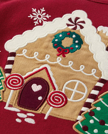 Girls Gingerbread House Ruffle Top - Holiday Express