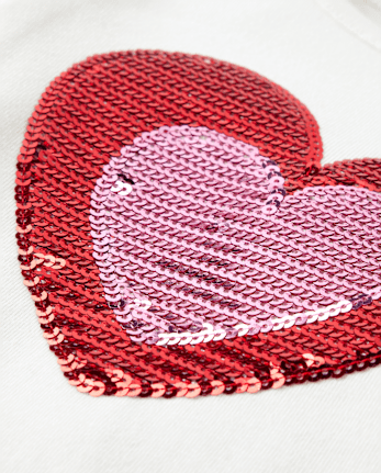 Girls Heart Ruffle Top - Mini Valentine