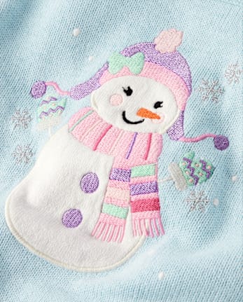 Girls Snowman Sweater - Little Snowflake