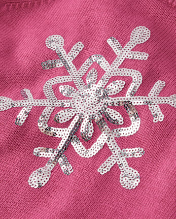 Girls Sequin Snowflake Sweater - Little Snowflake