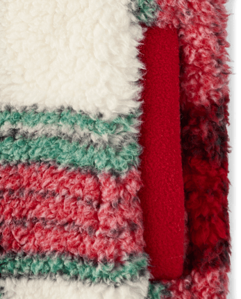 Boys Plaid Sherpa Half Zip Pullover - Little Essentials