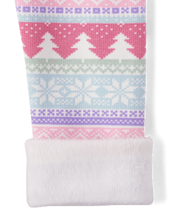 Leggings douillets pour fille avec motif flocon de neige - Petit flocon de neige